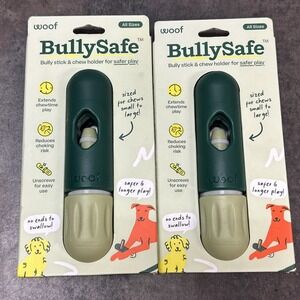 Woof BullySafe 2pk Bully Stick Treat Chew Holder Tough Non Toxic For Dogs 6.5"